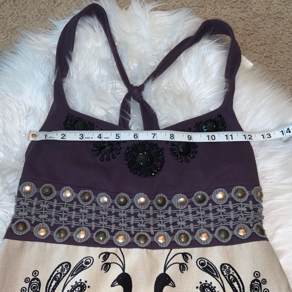 Free People Beaded Peacock Design Mini Dress - Picture 10 of 14